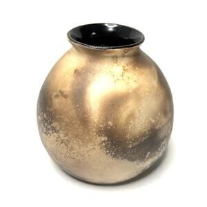 Modern Pit Fired Ceramic Vase Signed Art Pottery Neutral Tones Small Studio 3.5”